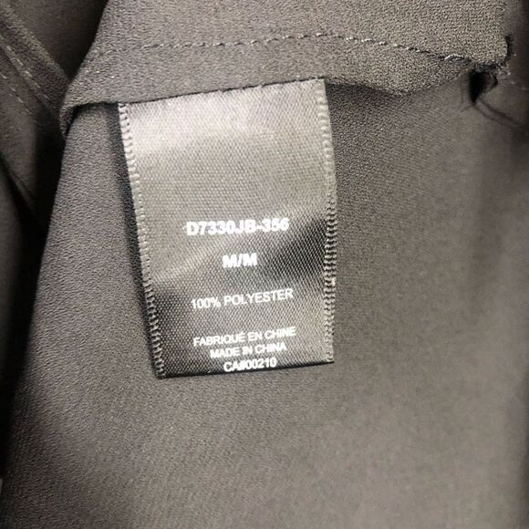 Edit BY JEANNE BEKER Black Gold Sequin Pleated Black Keyhole Sleeveless Blouse S - Picture 5 of 5